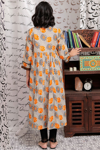 Senorita - LAA-02189 | Grey & Multicolor | Casual Kurta | Cotton Lawn Print