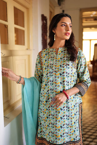 Senorita - LAB-02160 | Sea Green & Multicolor | Casual 2 Piece Suit  | Cotton  Lawn Print