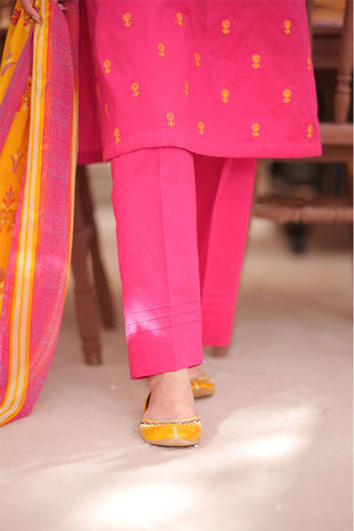 Senorita - LAD-02139 | Mustard & Multicolor | Casual 3 Piece Suit  | Cotton Plain Cambric