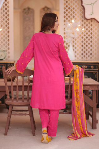 Senorita - LAD-02139 | Mustard & Multicolor | Casual 3 Piece Suit  | Cotton Plain Cambric