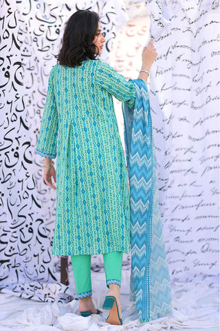 Senorita - LAD-02277 | Sea Green & Multicolor | Casual 3 Piece Suit  | Cotton Lawn Print