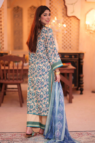 Senorita - LAD-02335 | Fawn & Multicolor | Casual 3 Piece Suit  | Cotton Lawn Print