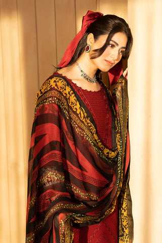 Picture of Hemstitch - Luxury Lawn Collection - Cherry - Available at Raja Sahib