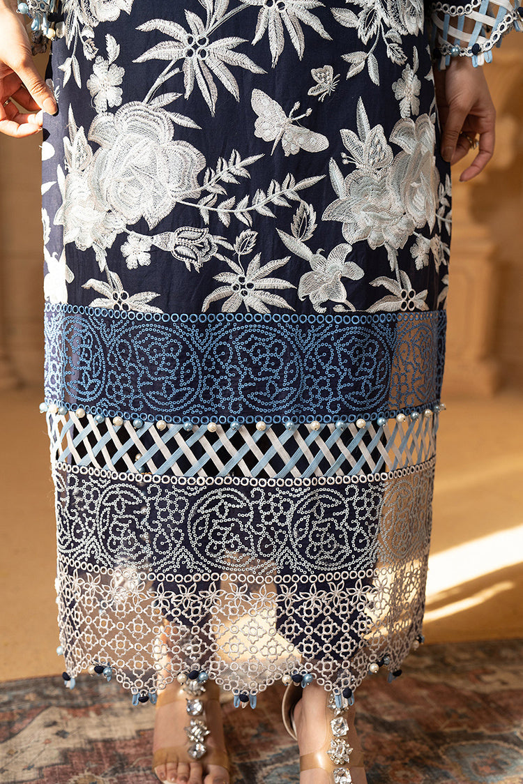 Picture of Hemstitch - Luxury Lawn Collection - Ice Blue - Available at Raja Sahib