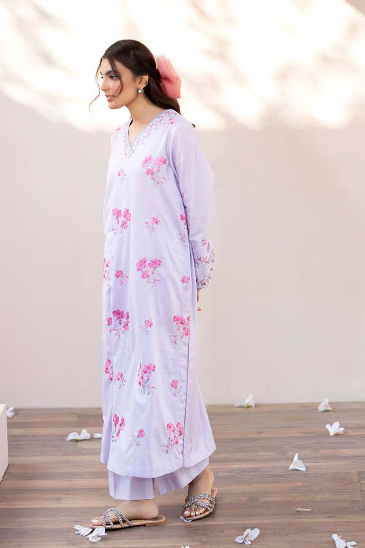 Picture of La Rosaa - Spring Summer RTW Collection - Lilac - 2Pc - Available at Raja Sahib