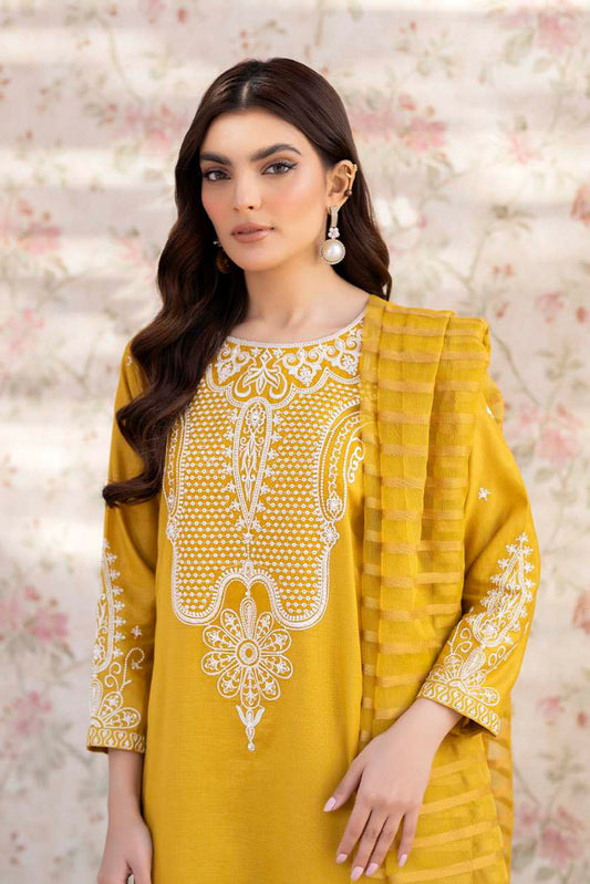 Picture of La Rosaa - Spring Summer RTW Collection - Mustard - 3Pc - Available at Raja Sahib