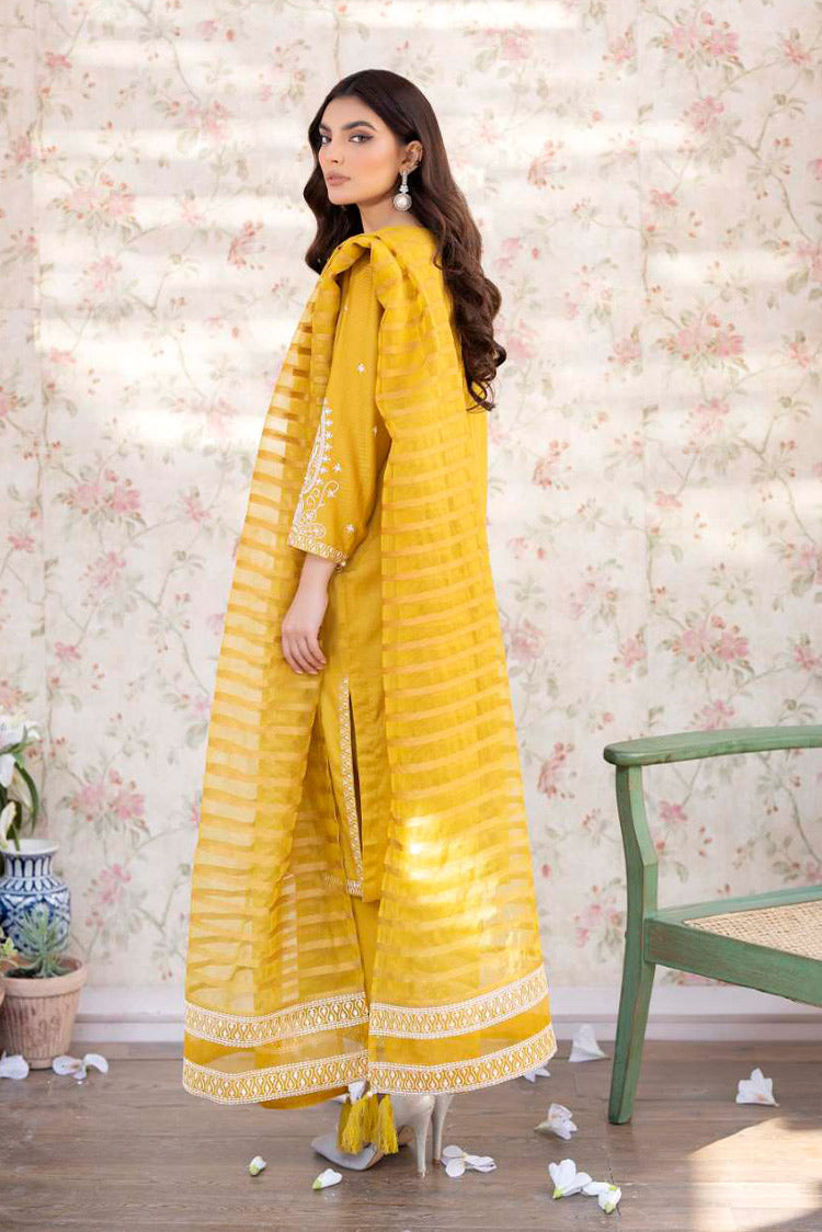 Picture of La Rosaa - Spring Summer RTW Collection - Mustard - 3Pc - Available at Raja Sahib