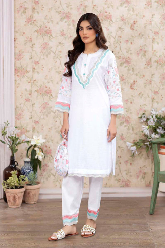 Picture of La Rosaa - Spring Summer RTW Collection - White - 2Pc - Available at Raja Sahib