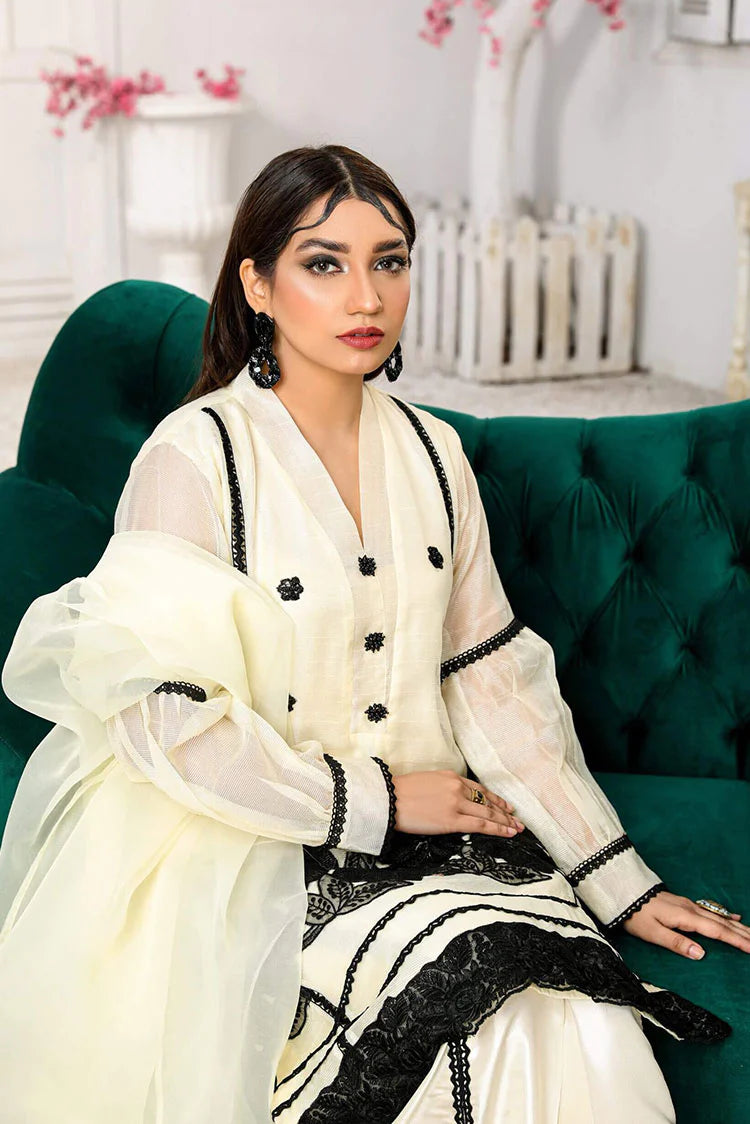 Picture of Maryam Malik - Noor Festive Collection - Monochrome - Available at Raja Sahib