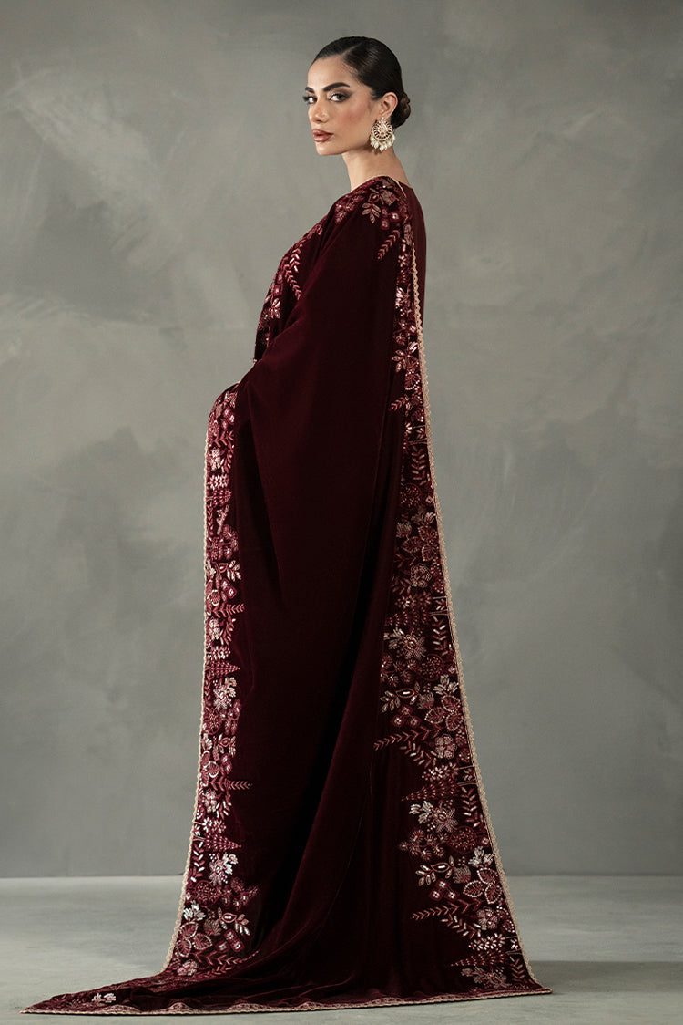 Picture of Maroon Velvet Shawl - Available at Raja Sahib