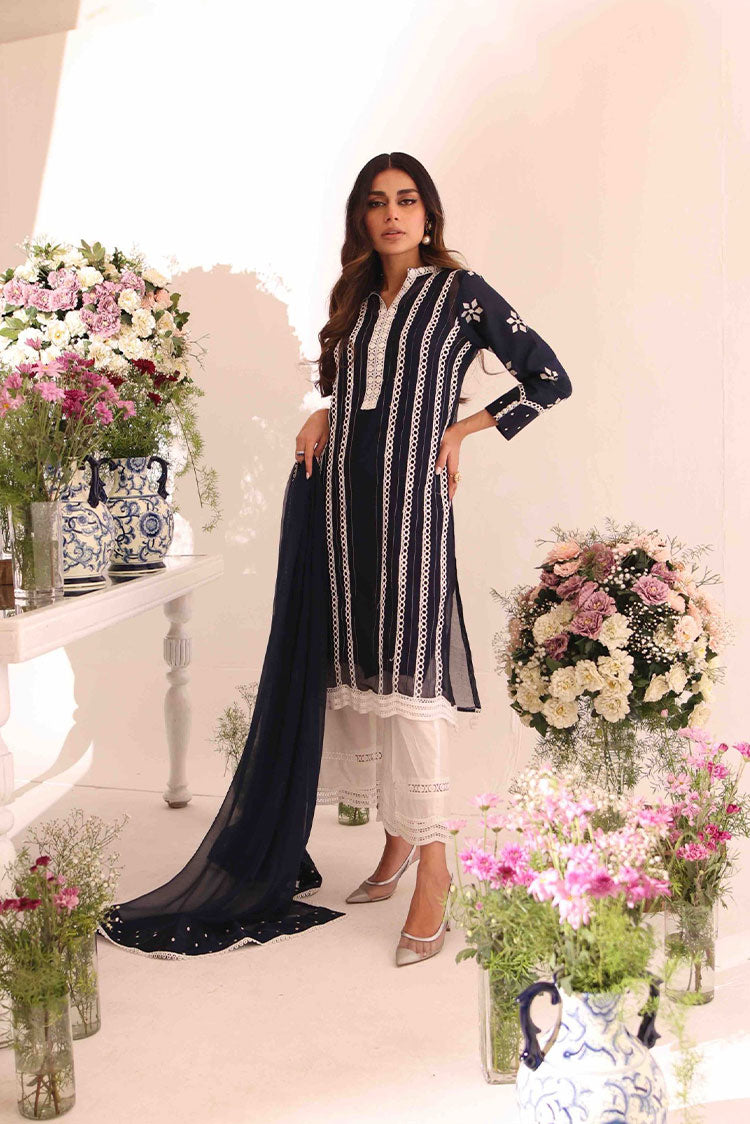 Picture of RJS Pret - Umeed Luxury Pret Collection - Navy Orchid - Available at Raja Sahib