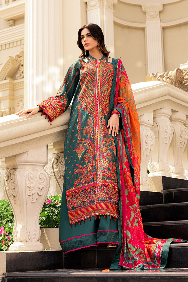 Picture of Ellena - 3-PC Unstitched Embroidered Lawn Suit - Available at Raja Sahib