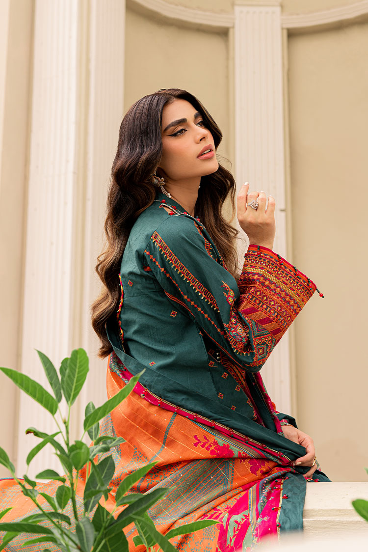 Picture of Ellena - 3-PC Unstitched Embroidered Lawn Suit - Available at Raja Sahib