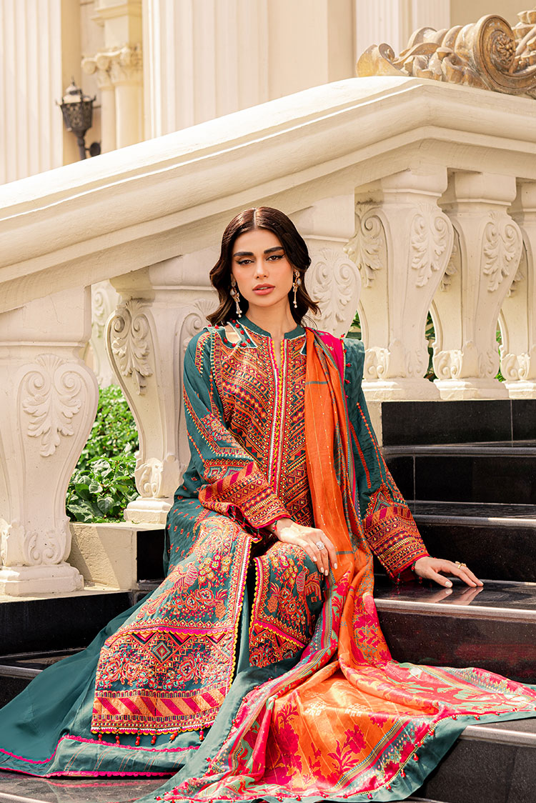 Picture of Ellena - 3-PC Unstitched Embroidered Lawn Suit - Available at Raja Sahib