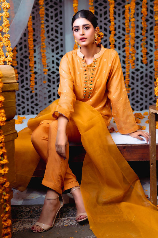 Picture of PSK Couture - Humsafar Exclusive Collection - Pumpkin Spice - Available at Raja Sahib