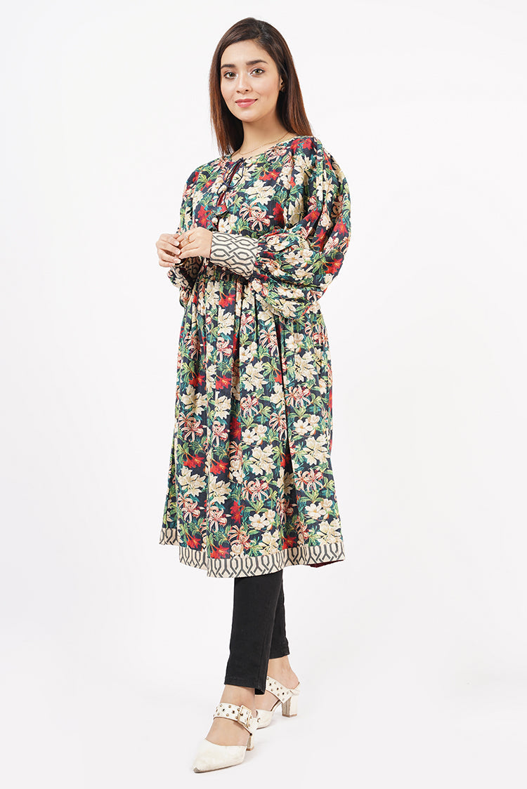 Picture of Ellena - Printed Khaddar Shirt - Available at Raja Sahib