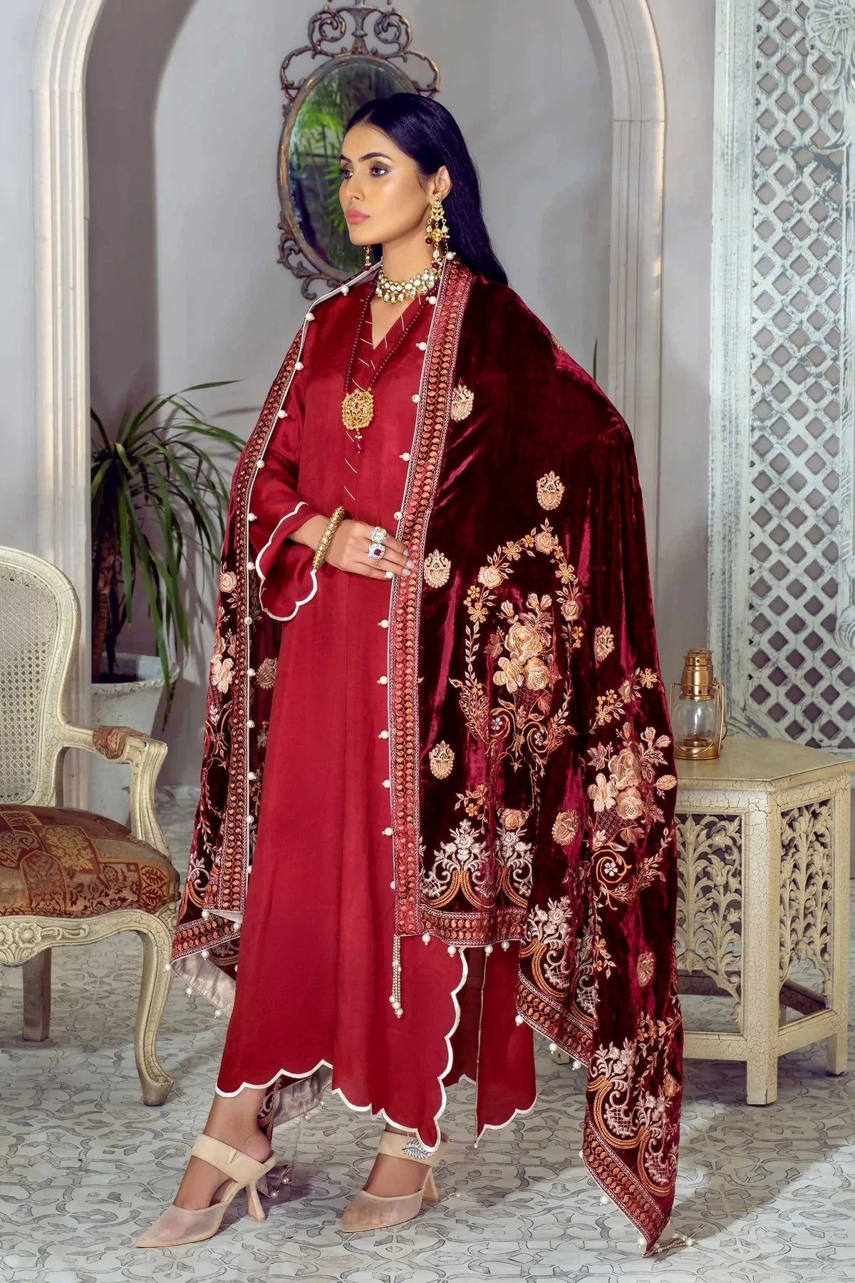 Picture of Shahbano - Ibtida Velvet Pret Collection-Qarmeezi - Available at Raja Sahib