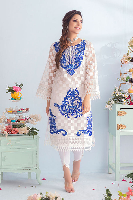 Picture of RJS Pret - Florence (White & Cobalt Blue) | Carnival | Rj's Pret - Available at Raja Sahib