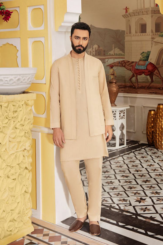 Picture of Dynasty - Marzooq Beige Kurta Trouser - Available at Raja Sahib