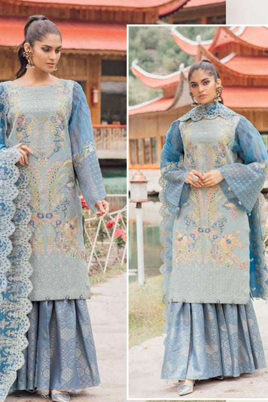 Picture of Muscari - D 9 Blue Bell Masuri Luxe Embroidered Collection - Available at Raja Sahib