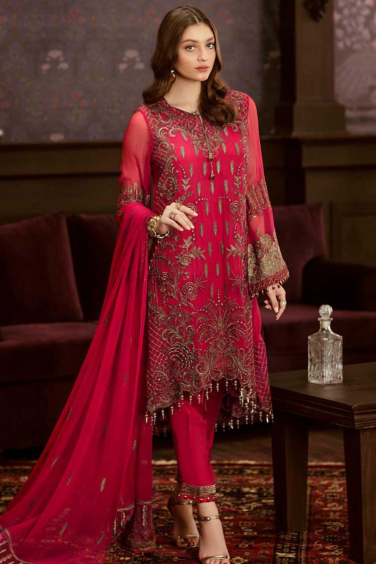 Picture of Flossie - 08 Rivolis Embroidered Chiffon Collection Vol 5 - Available at Raja Sahib