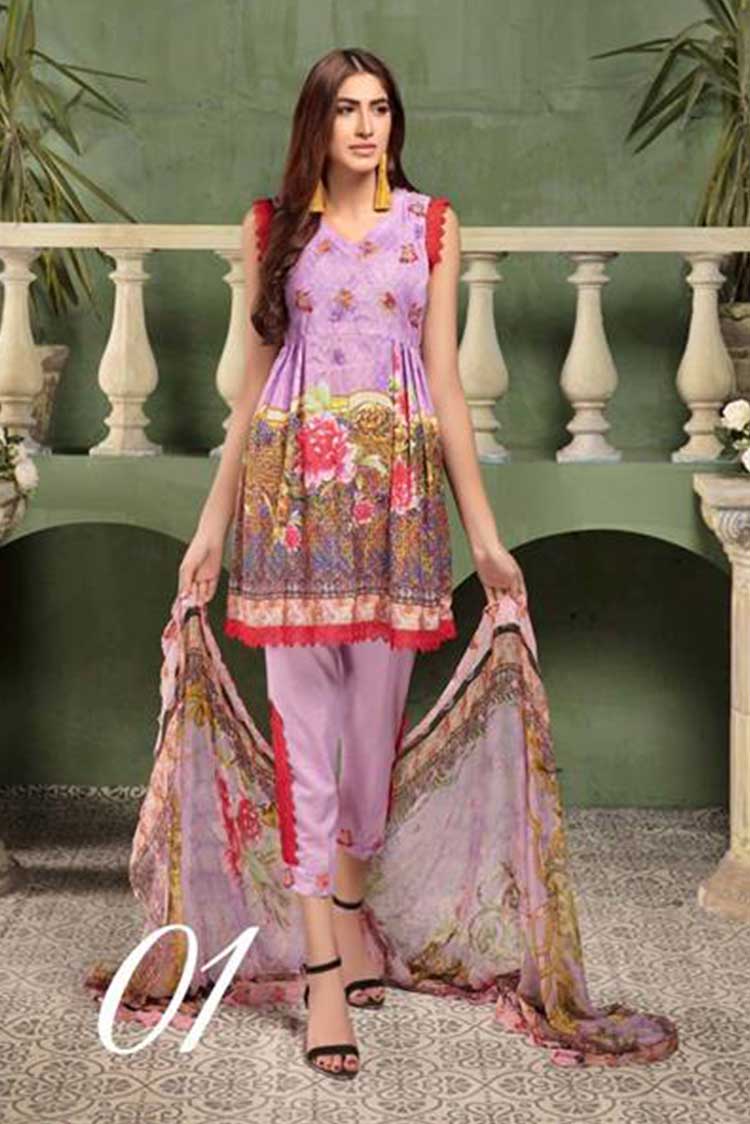 Picture of Riaz Arts - Design 01 Tehzeeb Digital Printed Karandi Collection - Available at Raja Sahib