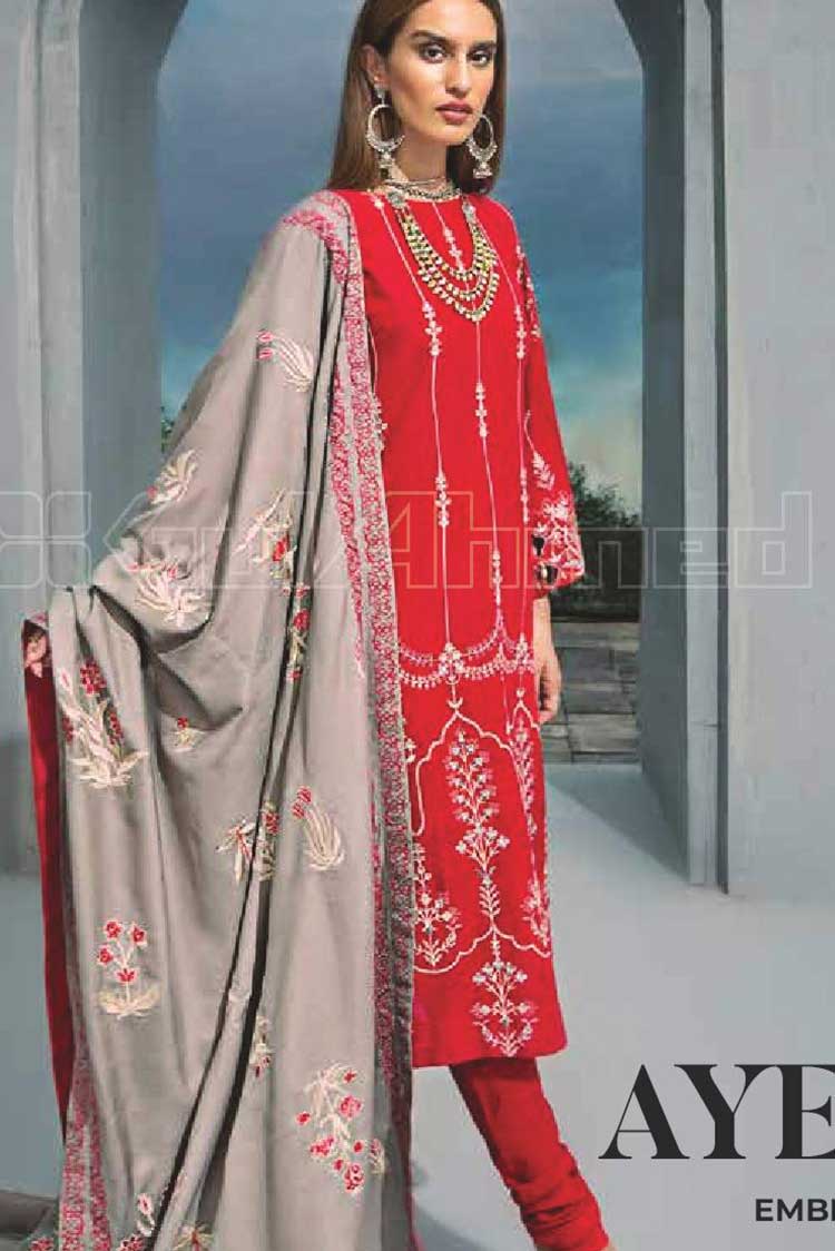 Picture of Gul Ahmed - AYE04 GUL-E-RANA Poshak e Chinar Embroidered Shawl Collection - Available at Raja Sahib