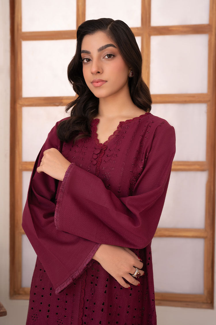 Picture of Vitalia - Winter Pret Essentials - Burgundy - Available at Raja Sahib