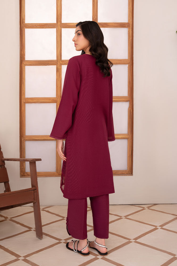 Picture of Vitalia - Winter Pret Essentials - Burgundy - Available at Raja Sahib