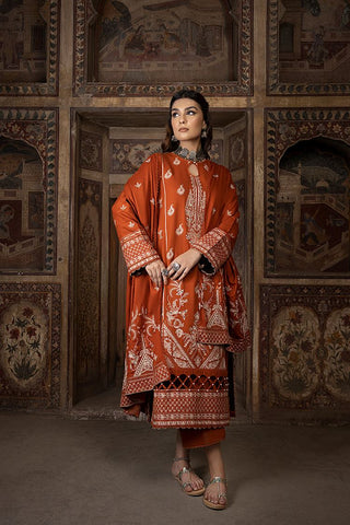 Humdum - Vasal Embroidery Peach Leather Wool Collection-02