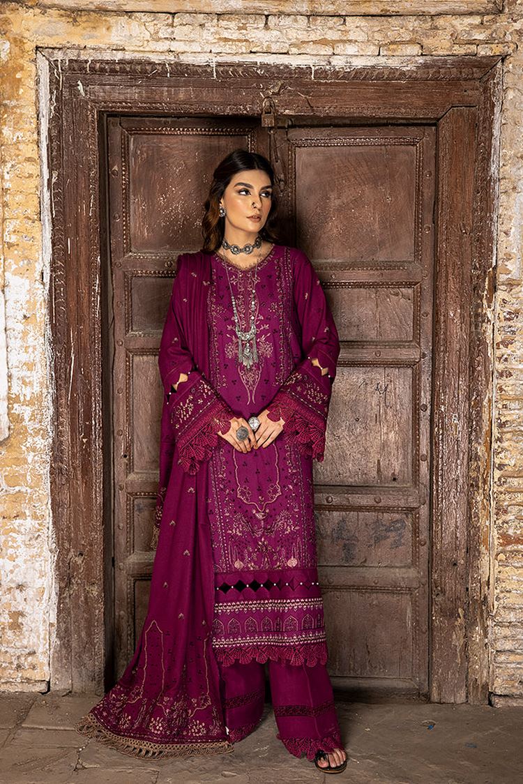 Picture of Humdum - Vasal Embroidery Peach Leather Wool Collection-07 - Available at Raja Sahib