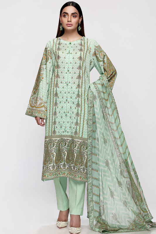 Picture of Gul Ahmed - BM 153 3 PC Lawn Suit Summer Basic Collection - Available at Raja Sahib