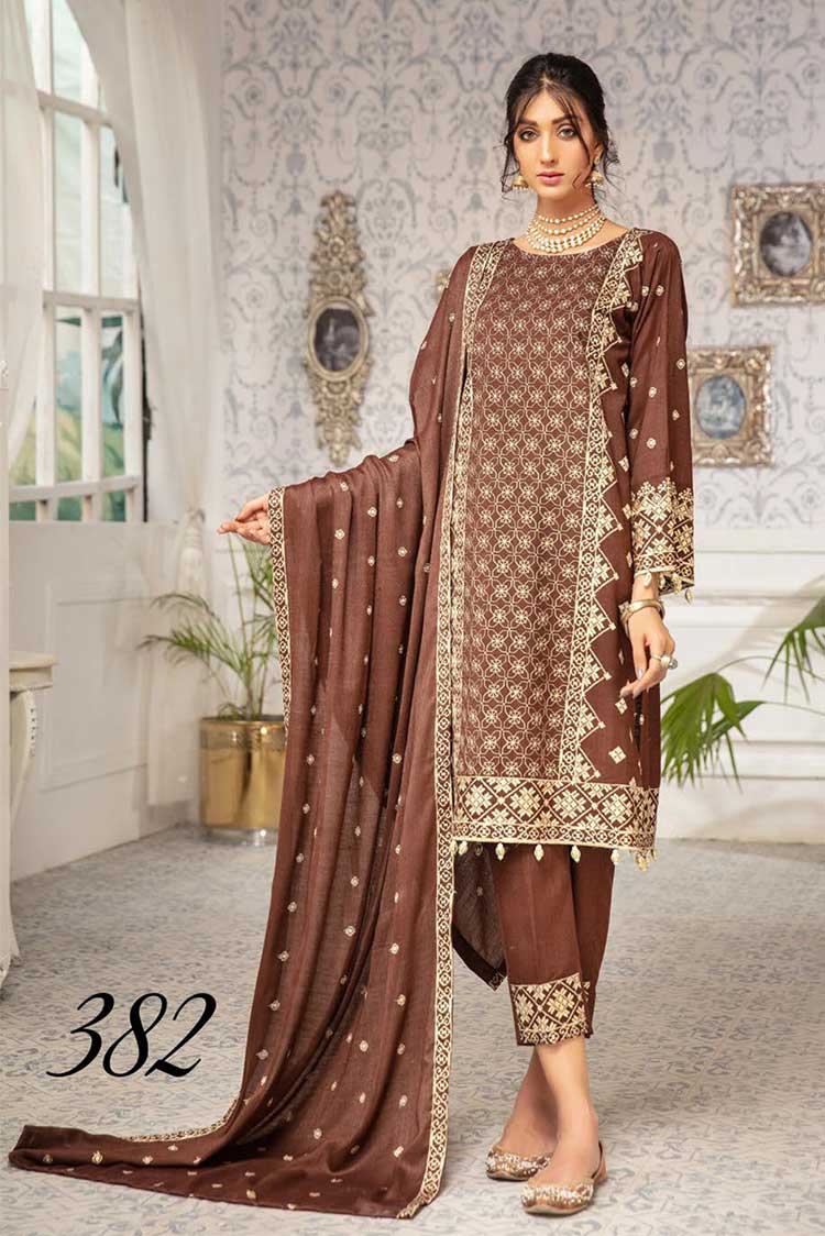 Picture of Shaista - Design 382 Khoobseerat Embroidered Peach Chikankari Collection Vol 7 - Available at Raja Sahib