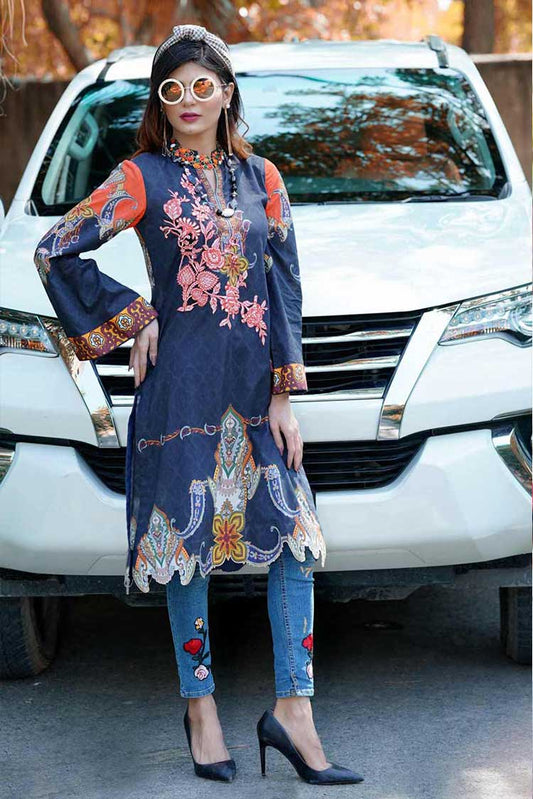 Picture of Anamta - MP 06 Lapis Cage Magical Digital Printed Kurti Collection - Available at Raja Sahib