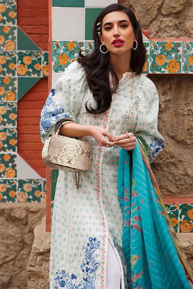 Picture of Farah Talib Aziz - 10 Azul Mila Spring Summer Lawn Collection Vol 1 - Available at Raja Sahib