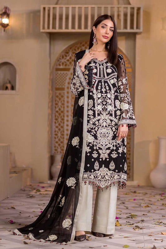 Picture of Flossie - 610 La Forte Chasham E Badoor Embroidered Chiffon Collection Vol 6 - Available at Raja Sahib