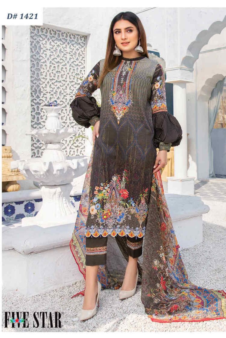 Picture of Five Star - 3 PC Digital Printed 1421 Bambero Classic Lawn Collection - Available at Raja Sahib