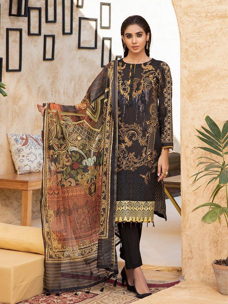 Picture of Salitex - 3 PC D-672A Rococo Embroidered Lawn Collection - Available at Raja Sahib