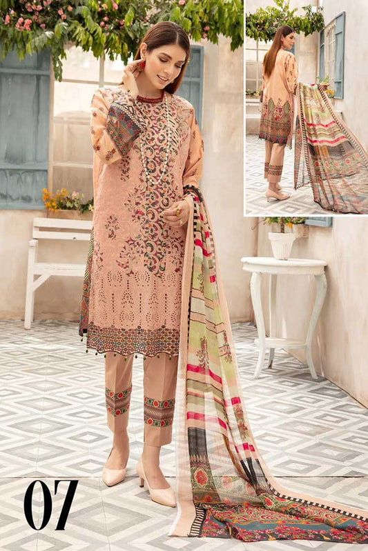 Picture of Riaz Arts - MZ 07 Mahees Chikankaari Printed Lawn Collection Vol 9 - Available at Raja Sahib