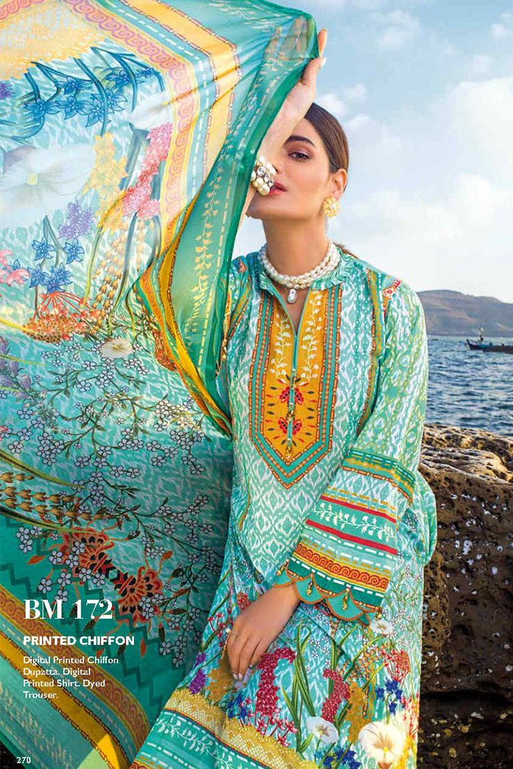 Picture of Gul Ahmed - 3 PC Printed Chiffon BM172 Premium Lawn Summer Collection - Available at Raja Sahib