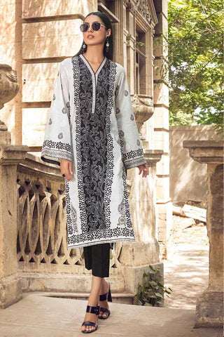2PC Printed Lawn Shirt With Dyed Trouser BT 12005 Black & White Lawn Collection