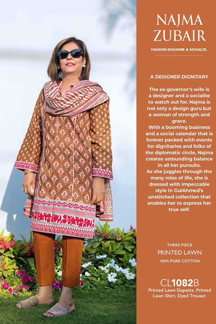 Picture of Gul Ahmed - 3 PC Printed Lawn Suit CL1082B Mothers Summer Lawn Collection - Available at Raja Sahib