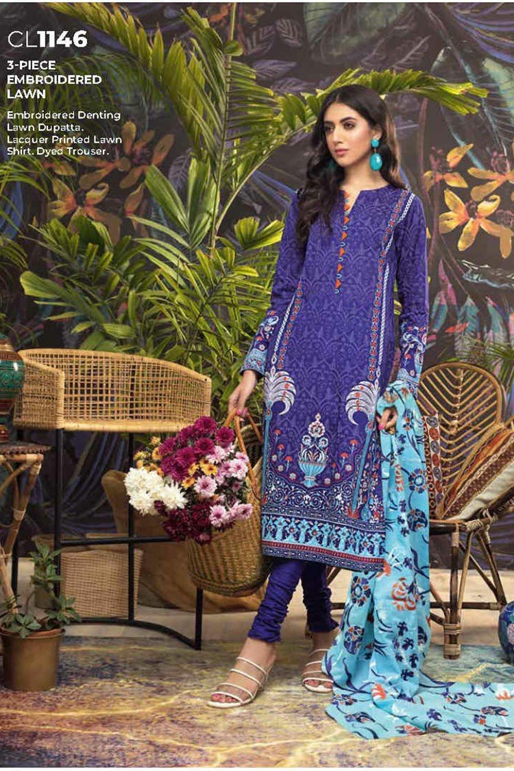 Picture of Gul Ahmed - 3 PC Lacquer Printed Lawn CL1146 Summer Basic Collection - Available at Raja Sahib