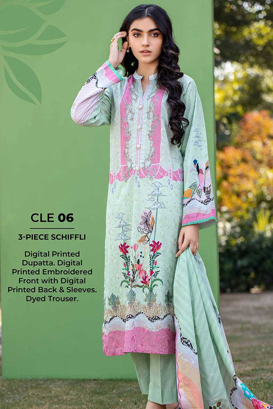 Picture of Gul Ahmed - Design CLE06 Hello Spring Schiffli Embroidered Collection - Available at Raja Sahib