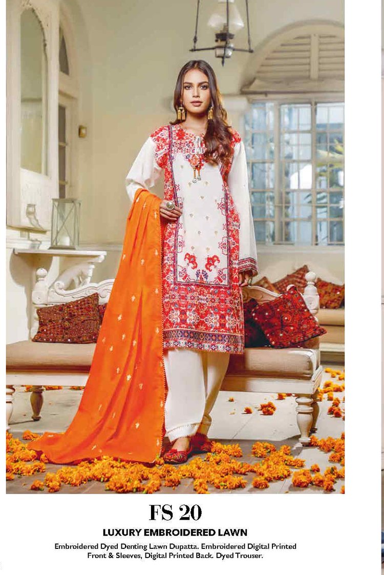 Picture of Gul Ahmed - 3 PC Luxury Embroidered Lawn FS20 Premium Lawn Summer Collection - Available at Raja Sahib