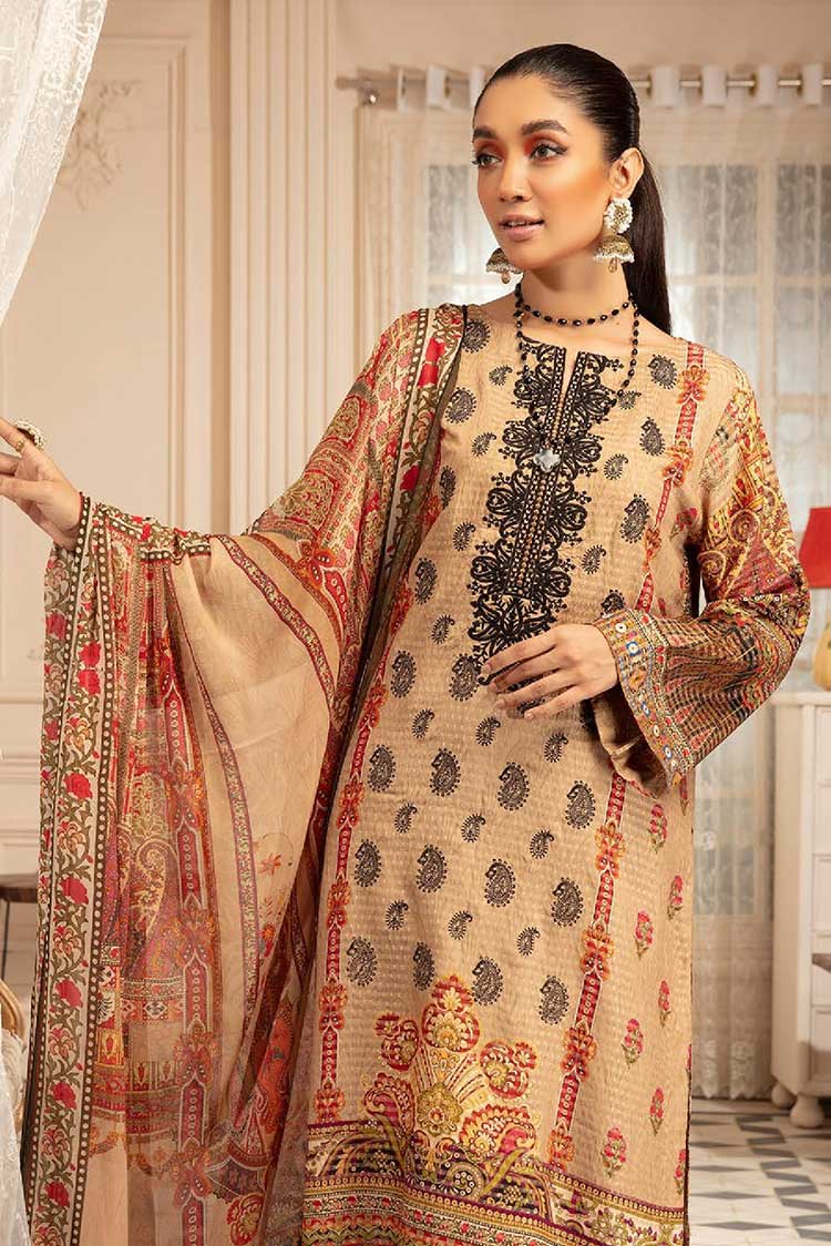 Picture of Johra - JR 226 Tulip Embroidered Banarsi Jacquard Viscose Collection - Available at Raja Sahib