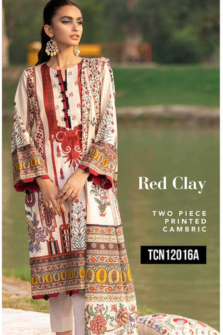 2 PC Printed Cambric Suit TCN12016A Cambric Pre Fall Collection