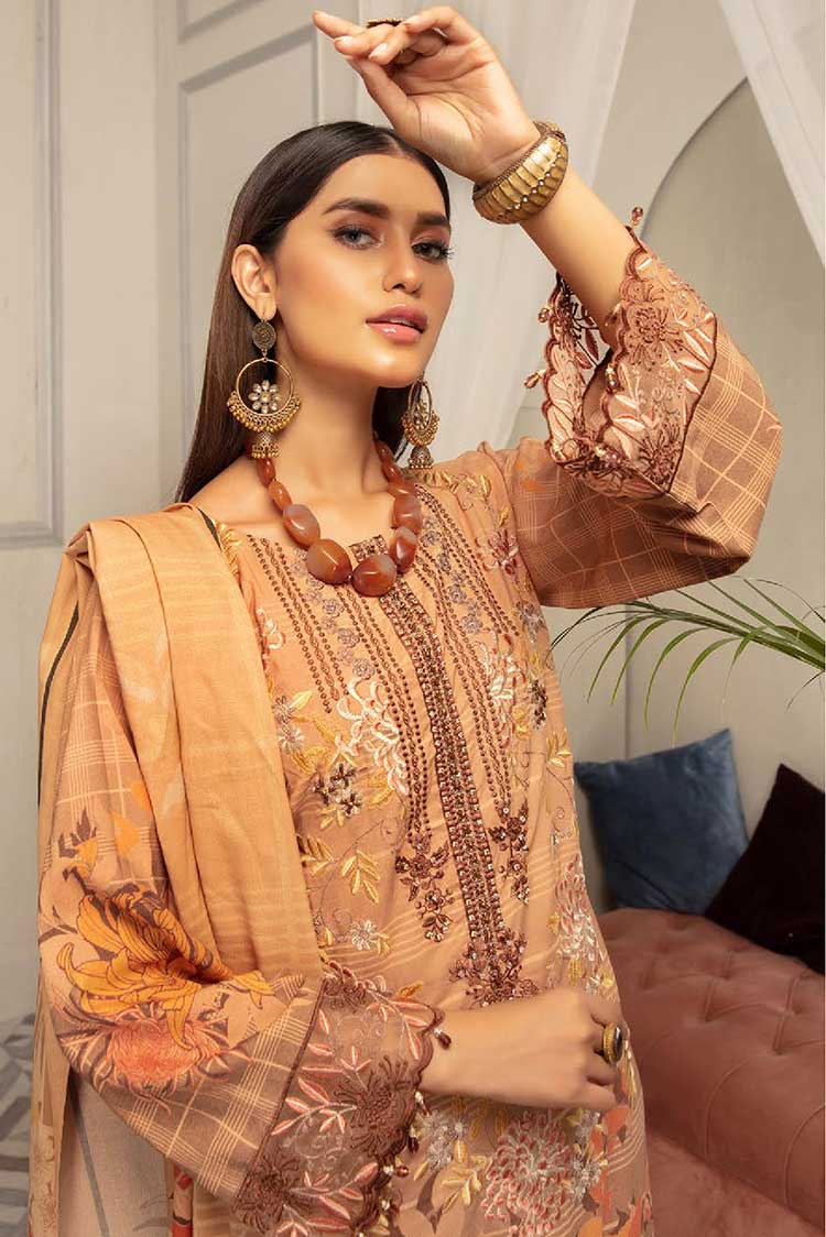 Picture of Shaista - Design 672 Mashal Dhanak Digital Print Embroidered Collection - Available at Raja Sahib