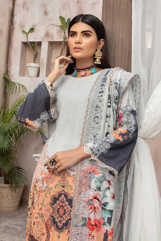 Picture of Shaista - Design 701 Peach Print Collection - Available at Raja Sahib