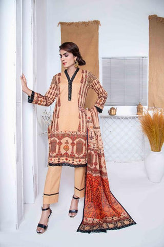 Gulmohar 3 PC Printed D-120 Summer Lawn Collection 2021
